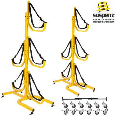 5 Boat JAY Rack Free Standing Kit with casters and a crossbar