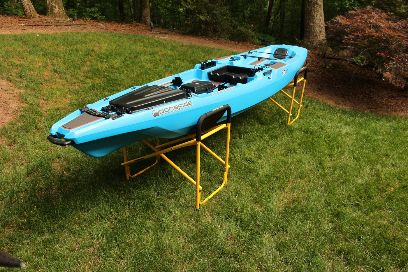 Fishing Kayak on the Heavy Duty Sling Work Stations