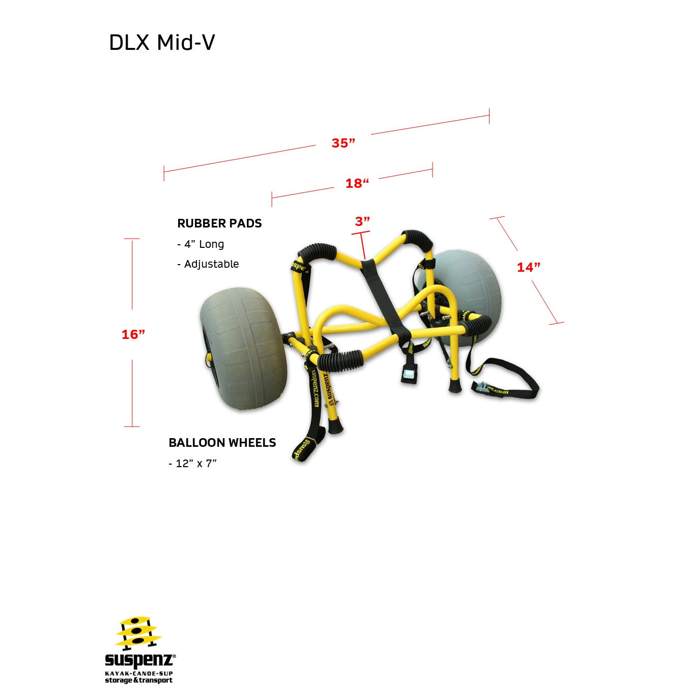 DLX Beach Cart Mid-V dimensions