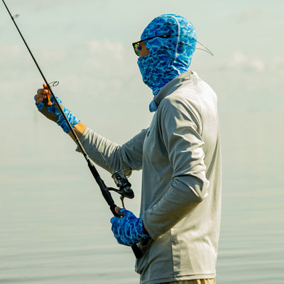 Sun Fishing Hood (Blue Camo)
