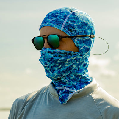 Sun Fishing Hood (Blue Camo)