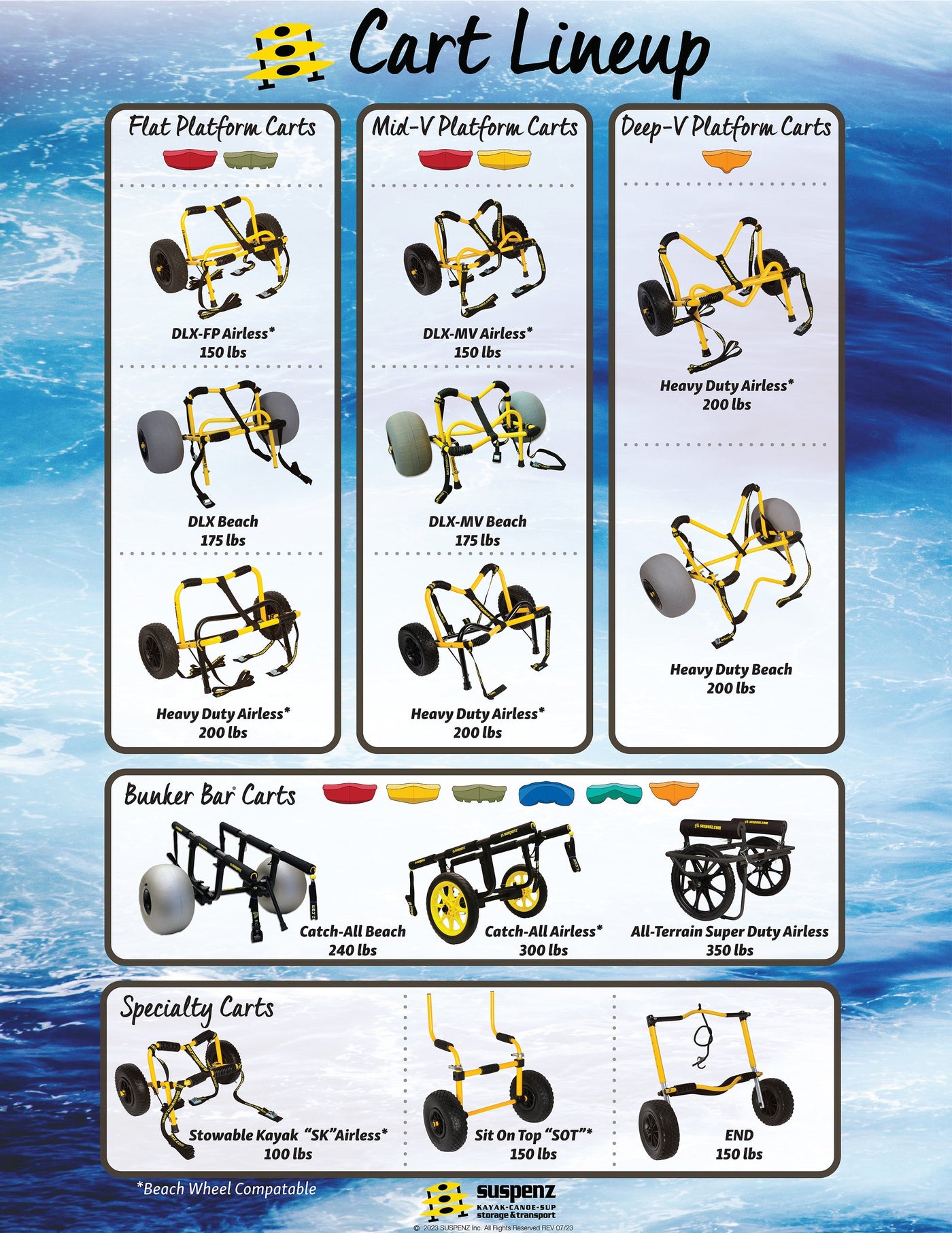 DLX Beach Cart (Mid-V™ & Flat Platform) - FINAL SALE