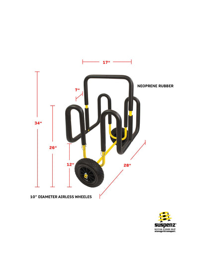 The dimensions of the Double Up SUP Airless Cart