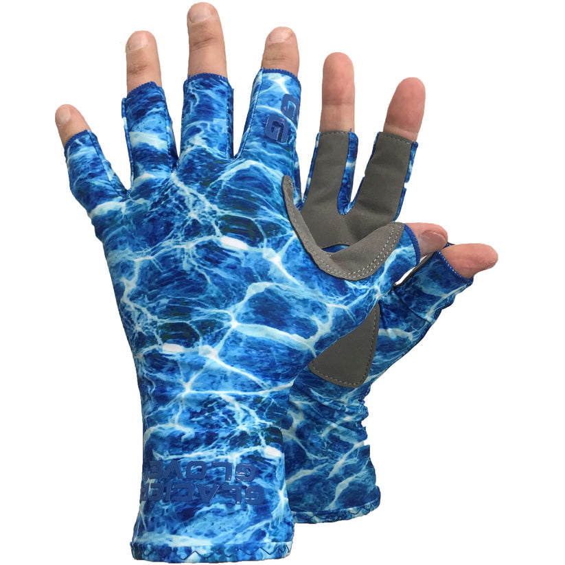 Glacier Glove Islamorada Sun Gloves, Medium, Blue Camo