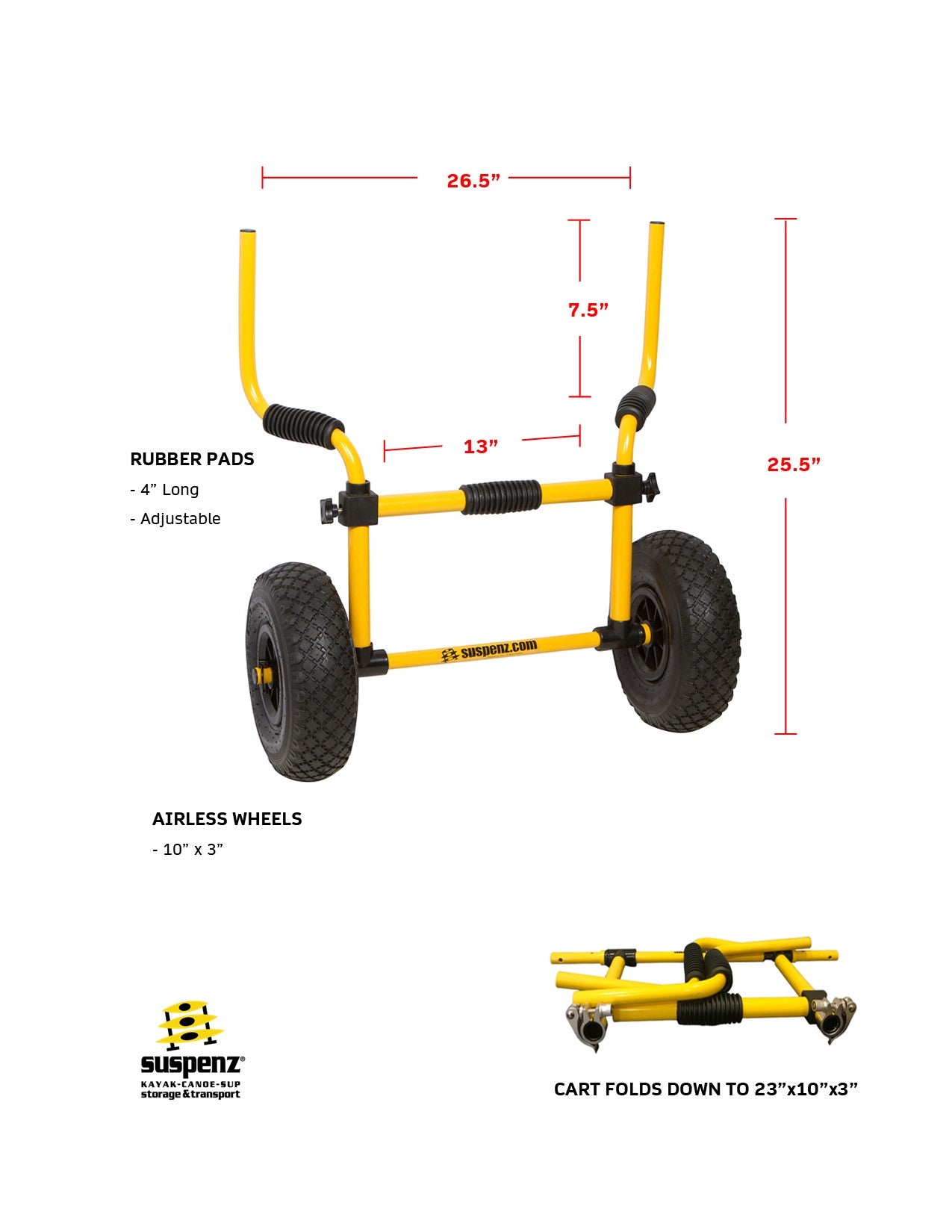 Suspenz DLX Airless Cart (Mid-V™ & Flat Platform) – theshackpr
