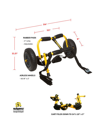 small kayak carrier cart dimensions