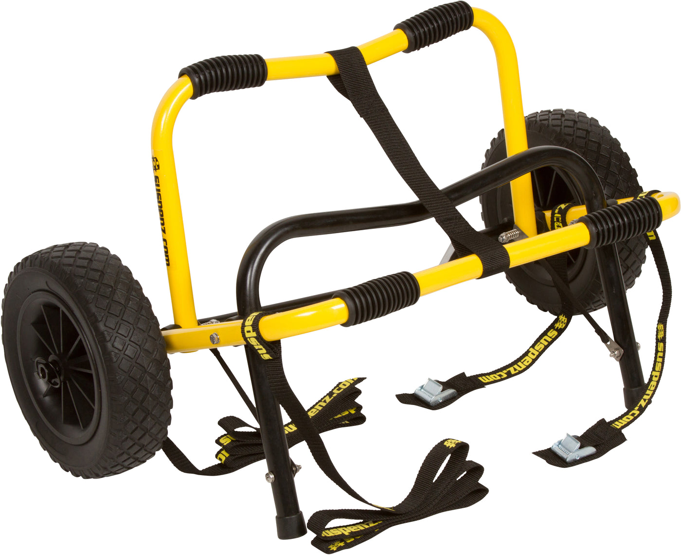 Suspenz Heavy Duty Kayak Beach Cart - Deep-V Trolley With Balloon Wheels For Sand (Yellow)